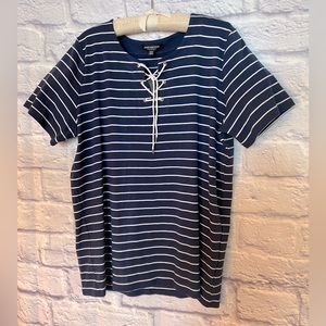 Nautical Jones New York T-shirt with lace placket, 2X